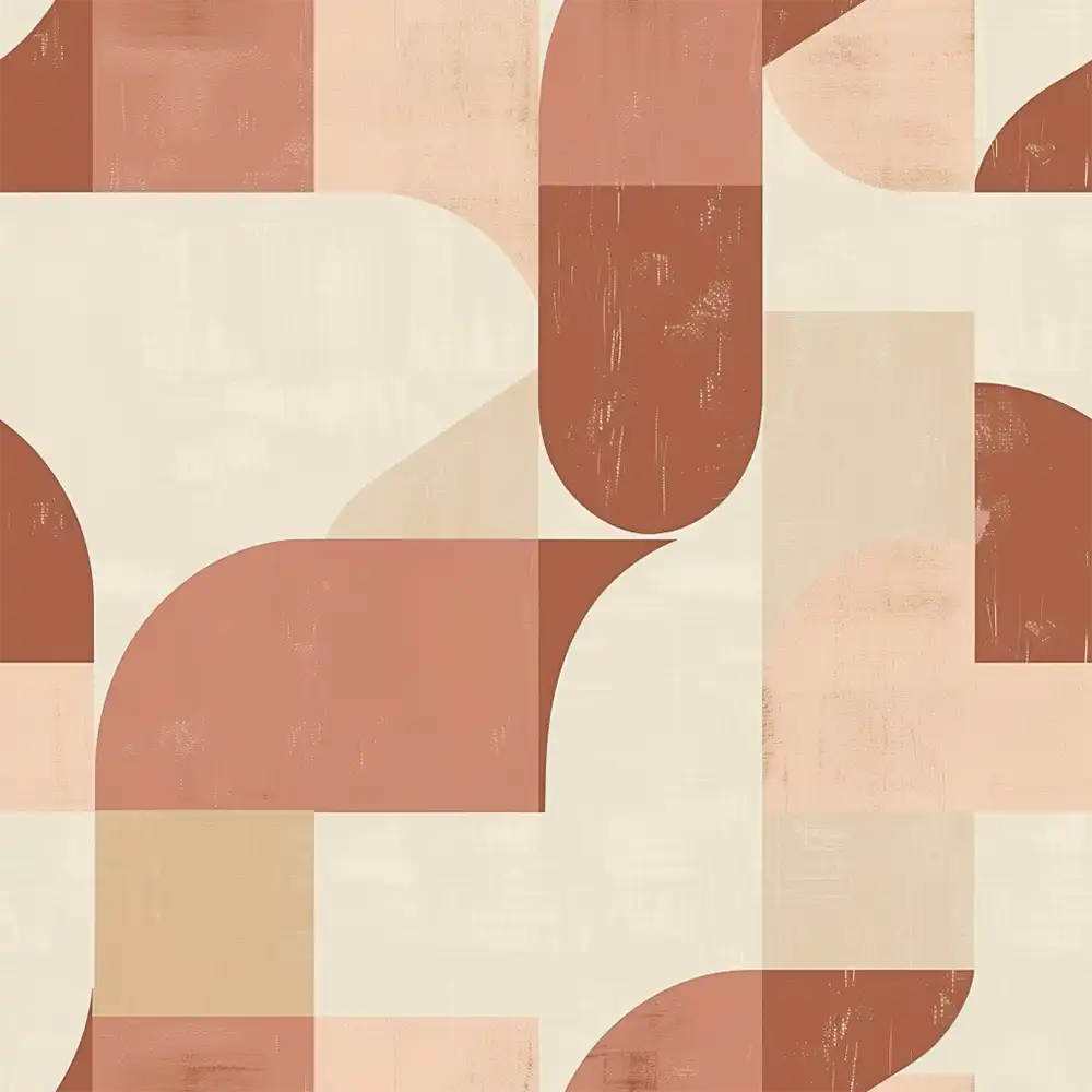 Peel and stick Terracotta Mid Century Modern Wallpaper for easy installation.