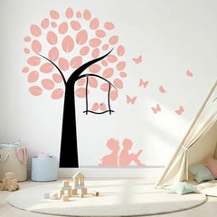 Tree Wall Decal with Birds – Nature Living Room Bedroom Removable Sticker