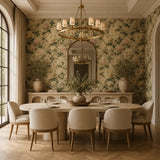 Shop cream peony peel and stick wallpaper online at Wall Decor Design.