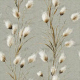 Closeup of soft meadow grass wallpaper featuring delicate feathery plumes on a sage backdrop