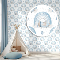 Cute Airplanes and Rainbows Wallpaper – Peel-and-Stick Kids Room Design
