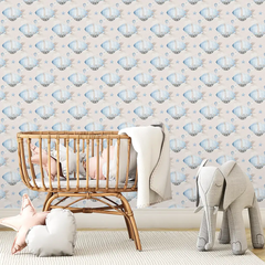 Pastel Zeppelins and Stars Wallpaper – Baby Room Nursery Peel-and-Stick Design