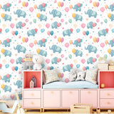 Baby Elephant Wallpaper – Kids Room and Nursery Peel-and-Stick Design