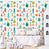 Happy Plants Wallpaper – Kids Room and Nursery Peel-and-Stick Design