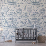 Vintage Animal Nursery Wallpaper – Peel-and-Stick Kids Room Removable Design