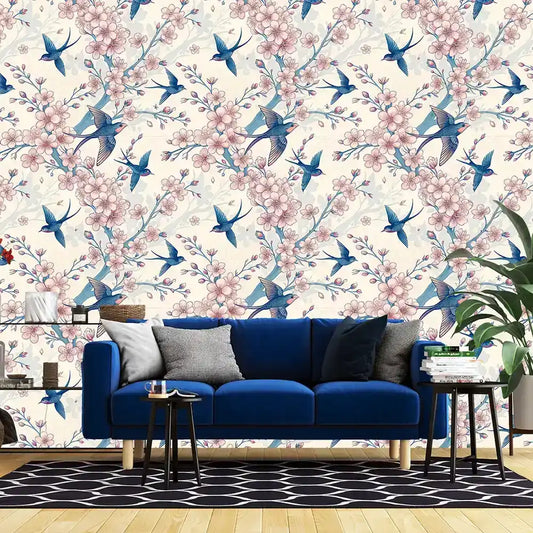 Cherry Swallow – Floral Wallpaper