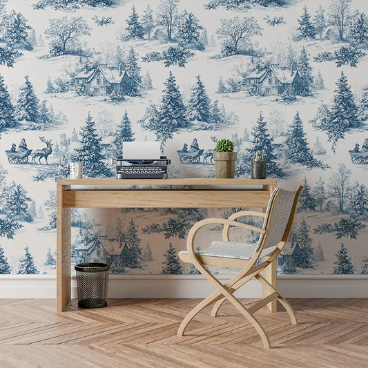 Winter Village – Toile Wallpaper