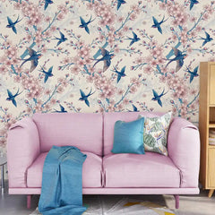 Cherry Swallow – Floral Wallpaper
