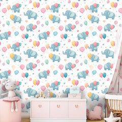 Baby Elephant Wallpaper – Kids Room and Nursery Peel-and-Stick Design