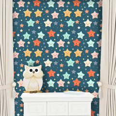 Happy Stars Kids Nursery Wallpaper – Colorful Peel-and-Stick Wall Design