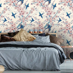 Cherry Swallow – Floral Wallpaper
