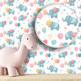 Baby Elephant Wallpaper – Kids Room and Nursery Peel-and-Stick Design