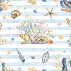 Ocean Shells Kids Nursery Wallpaper – Coastal Peel-and-Stick Removable Design