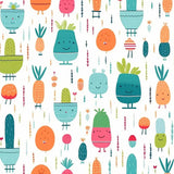 Happy Plants Wallpaper – Kids Room and Nursery Peel-and-Stick Design