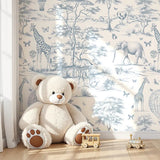Vintage Animal Nursery Wallpaper – Peel-and-Stick Kids Room Removable Design