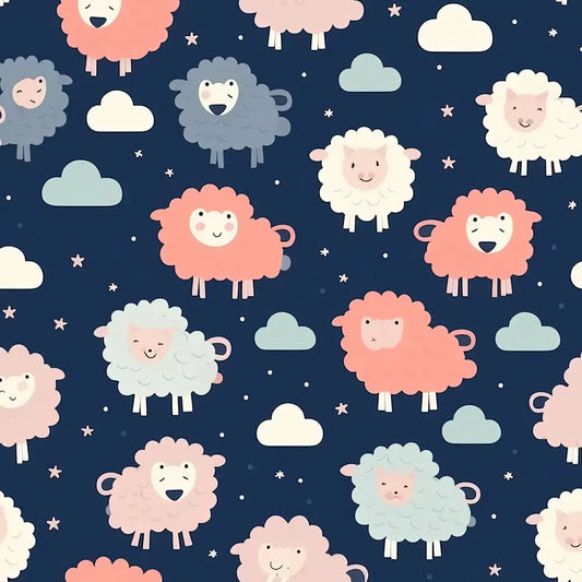 Cute Sheep and Cloud Kids Room and Nursery Wallpaper