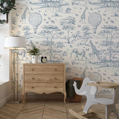 Vintage Animal Nursery Wallpaper – Peel-and-Stick Kids Room Removable Design