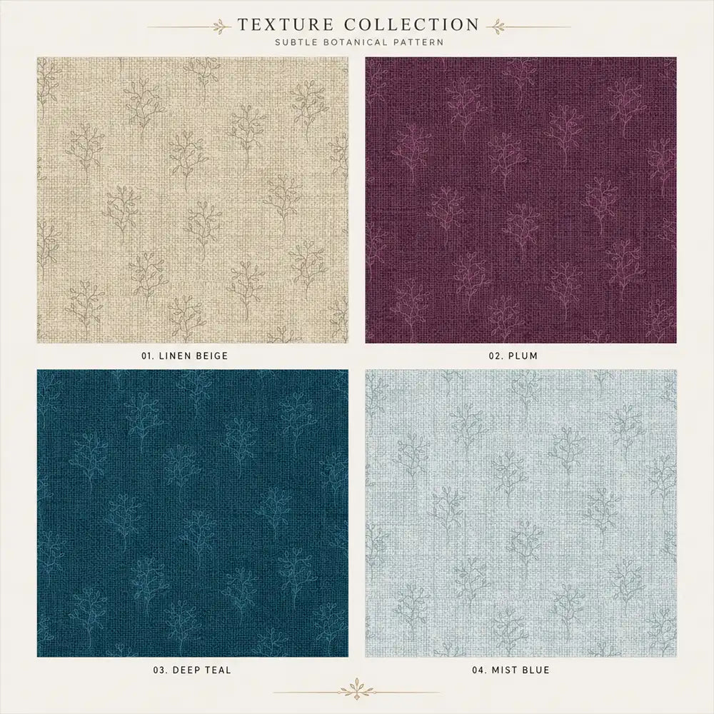 Warm linen beige botanical texture removable wallpaper for natural bedroom or office design