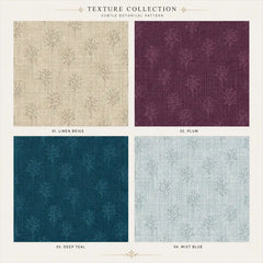 Warm linen beige botanical texture removable wallpaper for natural bedroom or office design