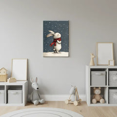 Nursery Bunny Canvas Art – Soft Pastel Kids Room Wall Decor
