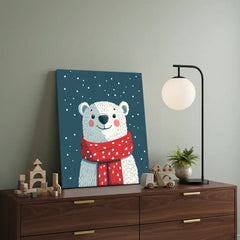 Cute Bear Nursery Canvas Art – Soft Illustrated Kids Room Wall Decor