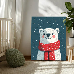 Cute Bear Nursery Canvas Art – Soft Illustrated Kids Room Wall Decor