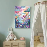 Magical Rainbow Nursery Canvas Art – Colorful Kids Room Wall Decor