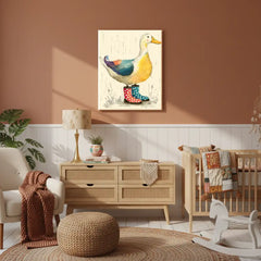 Duck Nursery Canvas Art – Illustrated Soft Kids Room Wall Decor