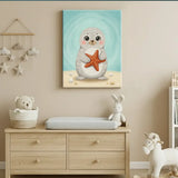 Seal Nursery Canvas Art – Illustrated Kids Room Wall Decor