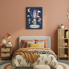 Owl Balloon Nursery Canvas Art – Illustrated Kids Room Wall Decor
