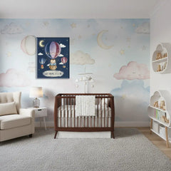 Owl Balloon Nursery Canvas Art – Illustrated Kids Room Wall Decor