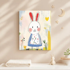 Bunny Nursery Canvas Art – Soft Illustrated Kids Room Wall Decor