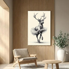 Dancing Deer Trio – Whimsical Sketch Canvas Art