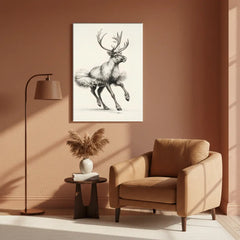Dancing Deer Trio – Whimsical Sketch Canvas Art