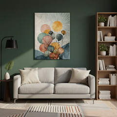 Sunlit Abstract Botanical Canvas Art – Modern Bedroom Living Room Wall Decor
