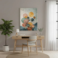 Sunlit Abstract Botanical Canvas Art – Modern Bedroom Living Room Wall Decor