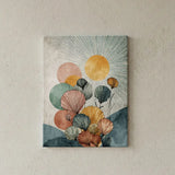 Sunlit Abstract Botanical Canvas Art – Modern Bedroom Living Room Wall Decor