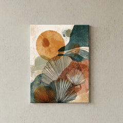 Sunlit Abstract Botanical Canvas Art – Modern Bedroom Living Room Wall Decor