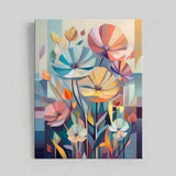 Geometric Garden Bloom Canvas Art – Modern Bedroom Living Room Wall Decor