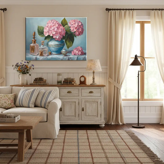 Classic Floral Still Life Canvas Art – Elegant Bedroom Living Room Wall Decor
