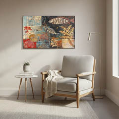 Rustic Ocean Fragments Canvas Art – Coastal Bedroom Living Room Wall Decor