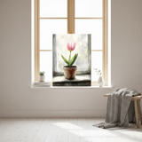 Vintage Cactus Floral Canvas Art – Botanical Bedroom Living Room Wall Decor