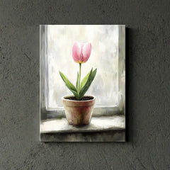 Vintage Cactus Floral Canvas Art – Botanical Bedroom Living Room Wall Decor