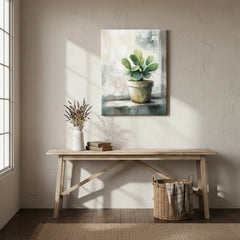 Vintage Cactus Floral Canvas Art – Botanical Bedroom Living Room Wall Decor
