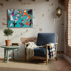 Colorful Abstract Birds Canvas Art – Vibrant Bedroom Living Room Wall Decor