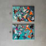 Colorful Abstract Birds Canvas Art – Vibrant Bedroom Living Room Wall Decor