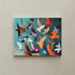 Colorful Abstract Birds Canvas Art – Vibrant Bedroom Living Room Wall Decor