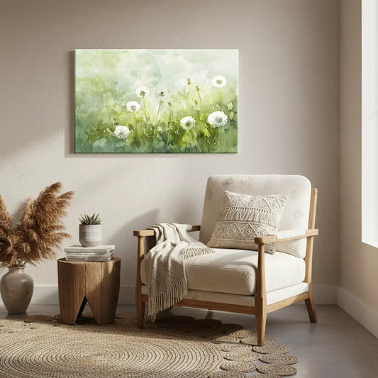 Soft Sage Green Botanical Canvas Wall Art – Bedroom Living Room Wall Decor