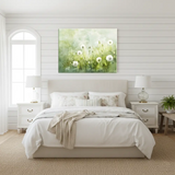 Soft Sage Green Botanical Canvas Wall Art – Bedroom Living Room Wall Decor
