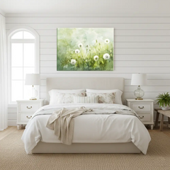 Soft Sage Green Botanical Canvas Wall Art – Bedroom Living Room Wall Decor